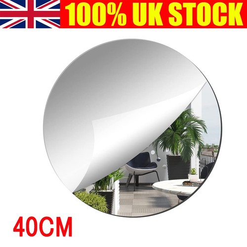 Large round mirror tiles wall - mirror,