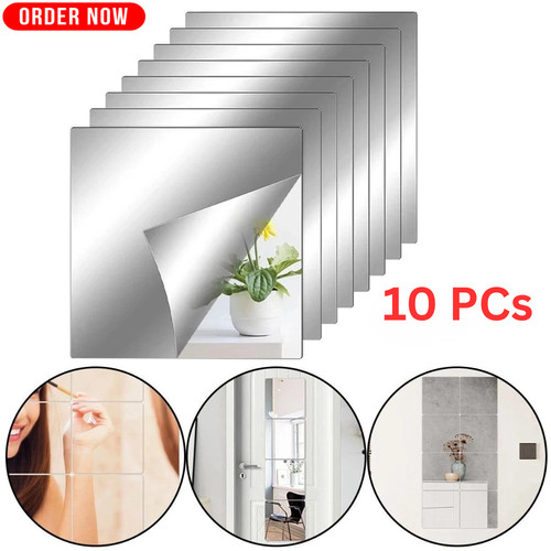 Mirror tiles wall sticker - mirror,