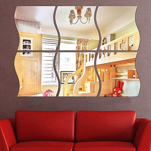 12pcs mirror tiles wavy - mirror,