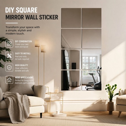 Acrylic mirror tiles wall - acrylic,