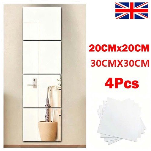 4pcs 30x30cm mirror tiles wall - tiles,