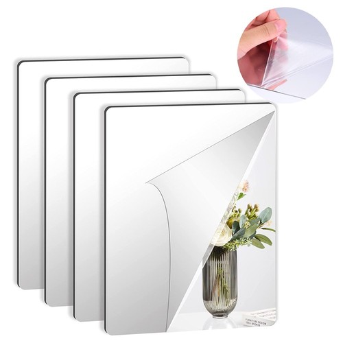 Diy mirror tiles wall - 4x,