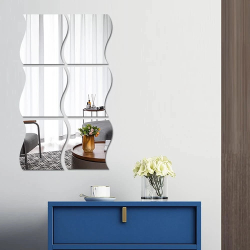 Glass mirror tiles wall - glass,