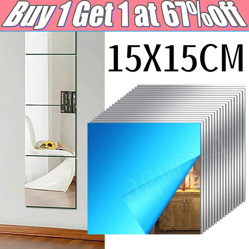 Glass mirror tiles wall - mirror,