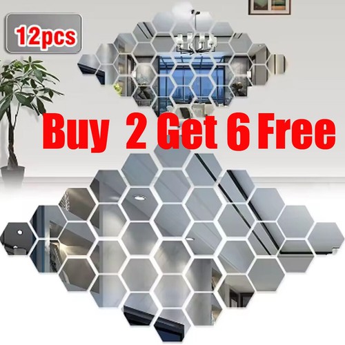 12x mirror tiles - mirror, sticker