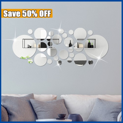 32pcs round mirror tiles wall - 32pcs,