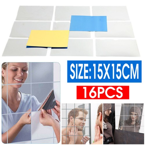 16pcs glass mirror tiles - 16pcs, wall