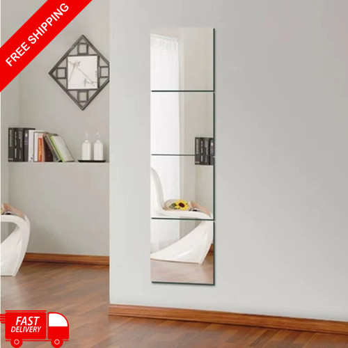 4pcs mirror tiles wall sticker - mirror,